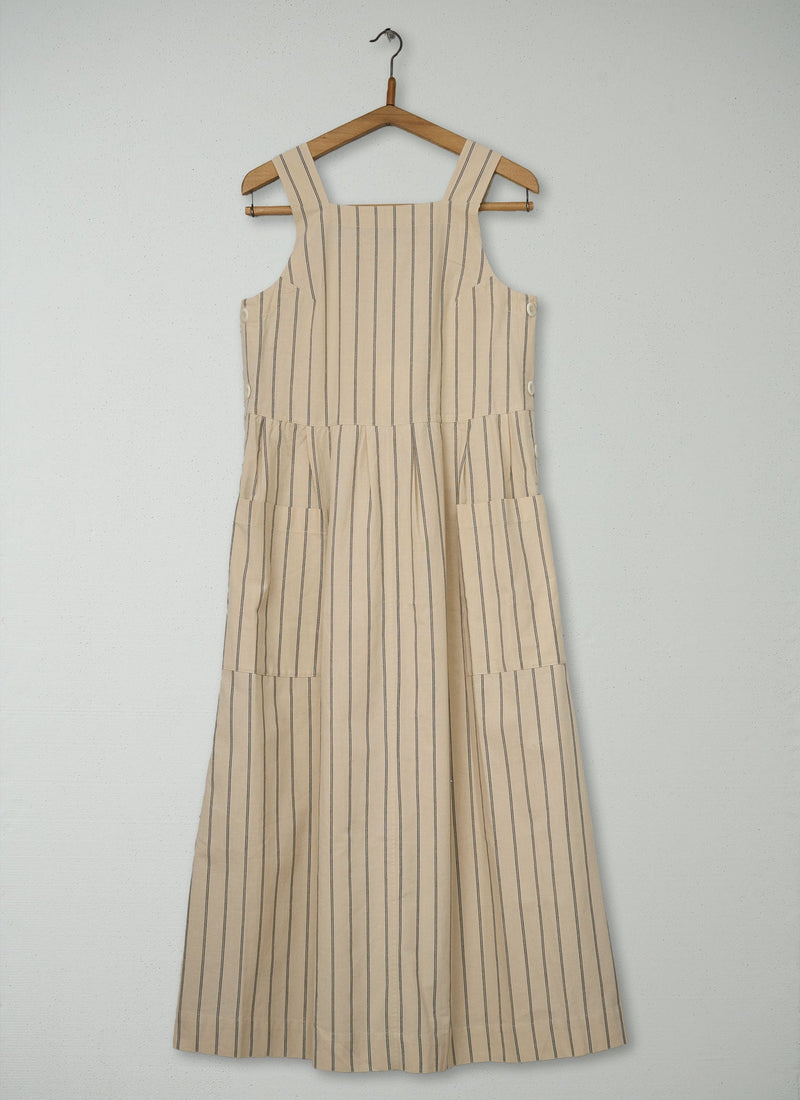 Reworn Stripe Cotton Pinafore Dress Size 16 (2166) | Multi