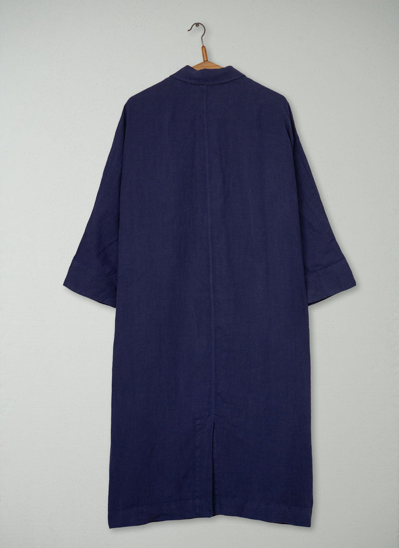 Reworn Linen Dress Size M (2194) | Blueberry