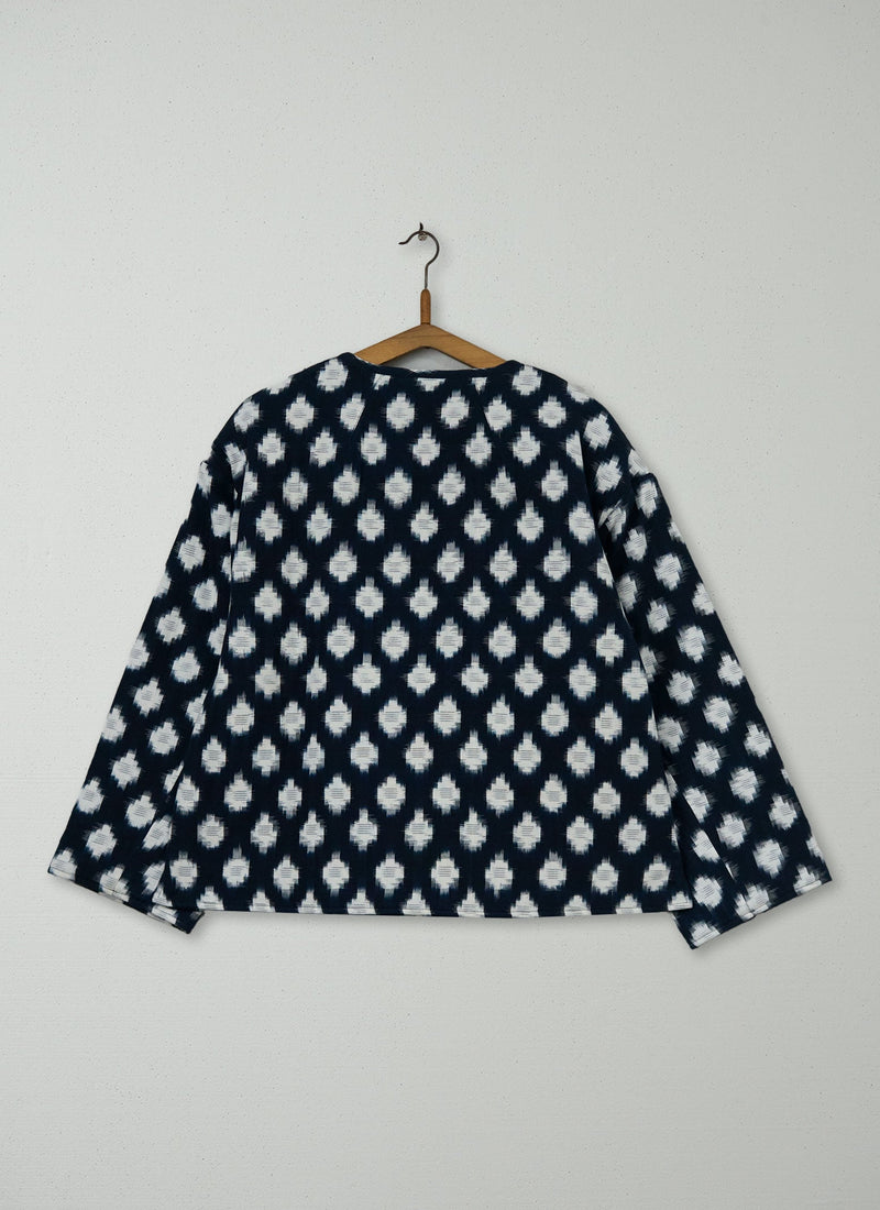 Reworn Ikat Quilted Cotton Jacket Size M (164) | Multi