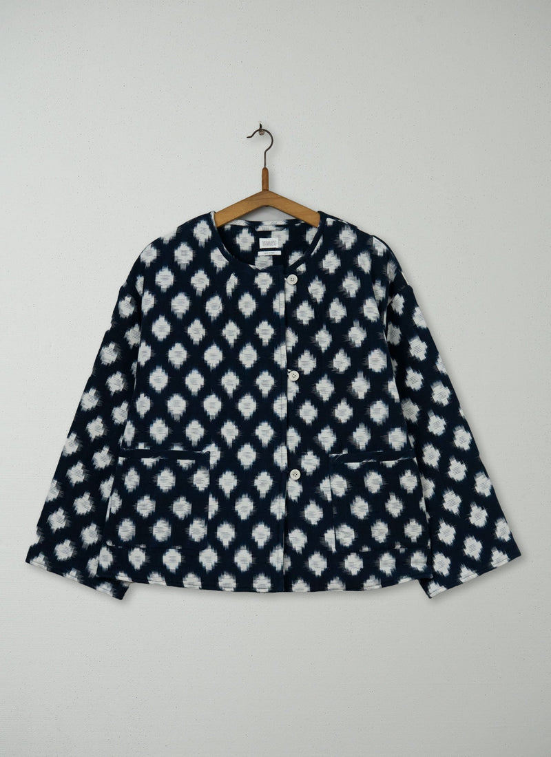 Reworn Ikat Quilted Cotton Jacket Size M (164) | Multi