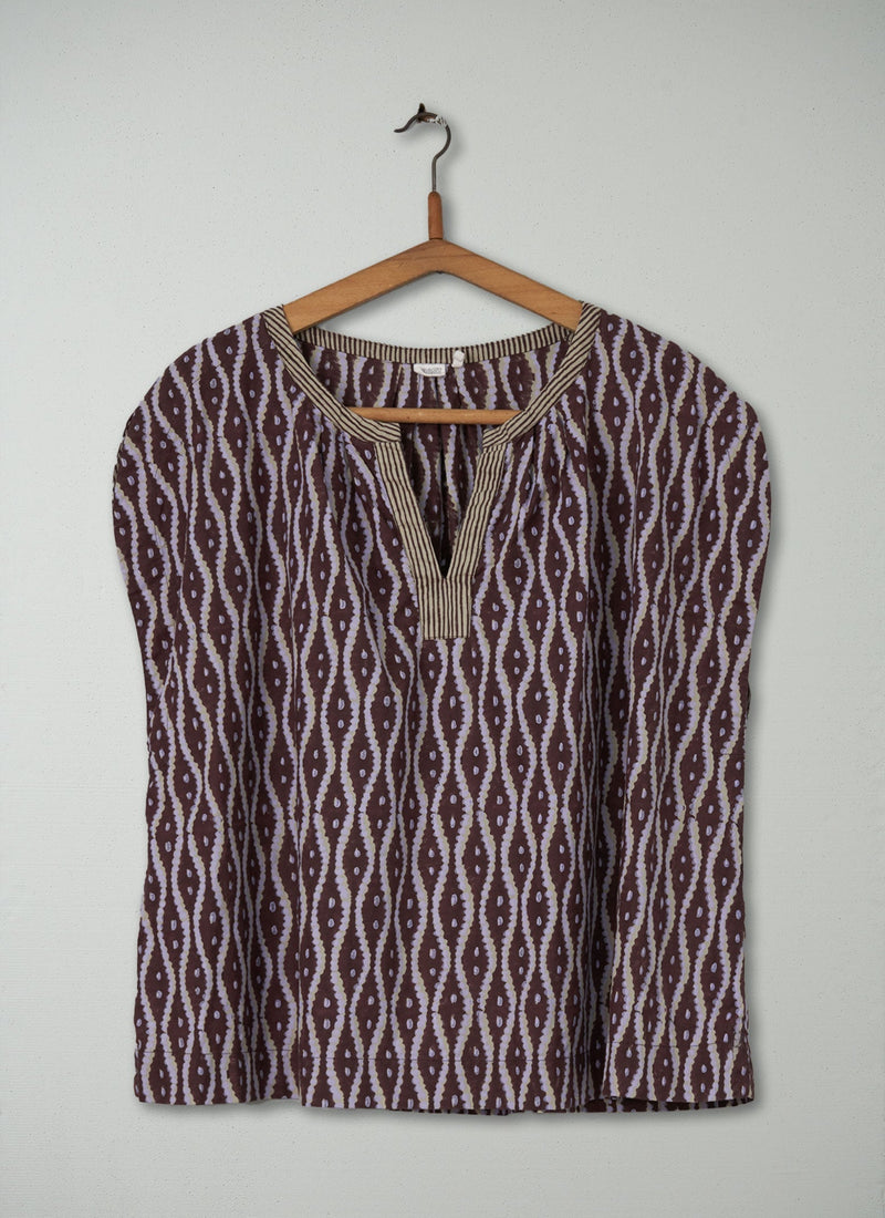 Reworn Block Print Top Size L (241) | Multi