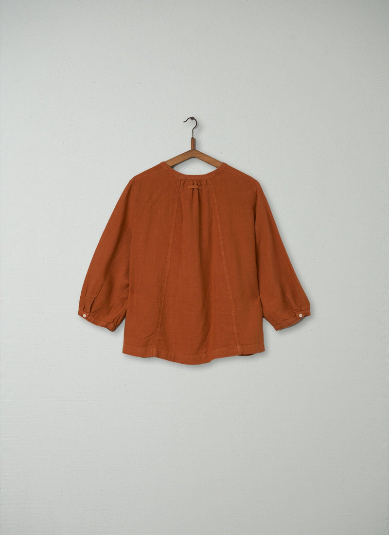 Reworn Linen Swingy Shirt Size XL (106) | Copper