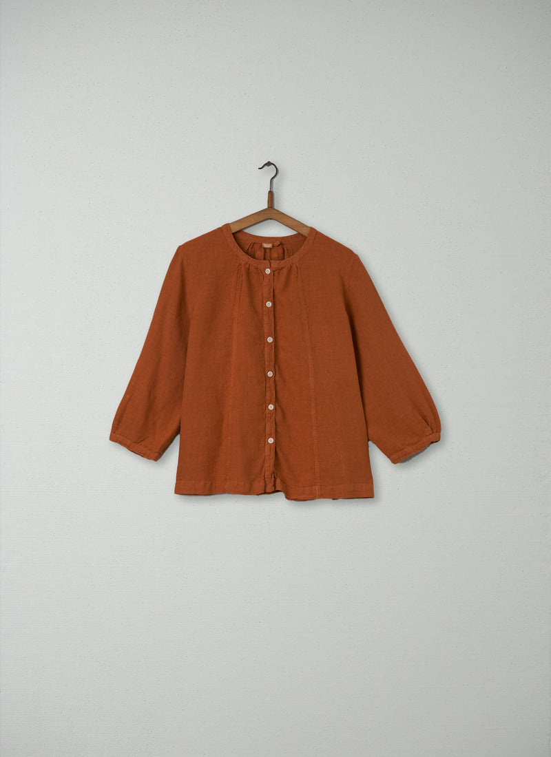 Reworn Linen Swingy Shirt Size XL (106) | Copper