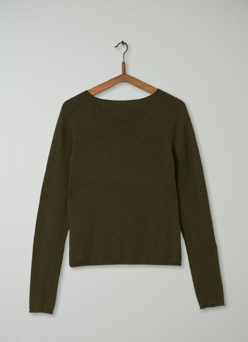 Reworn Wool Cashmere Neat Sweater Size S (096) | Olive