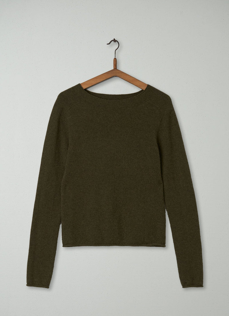 Reworn Wool Cashmere Neat Sweater Size S (096) | Olive