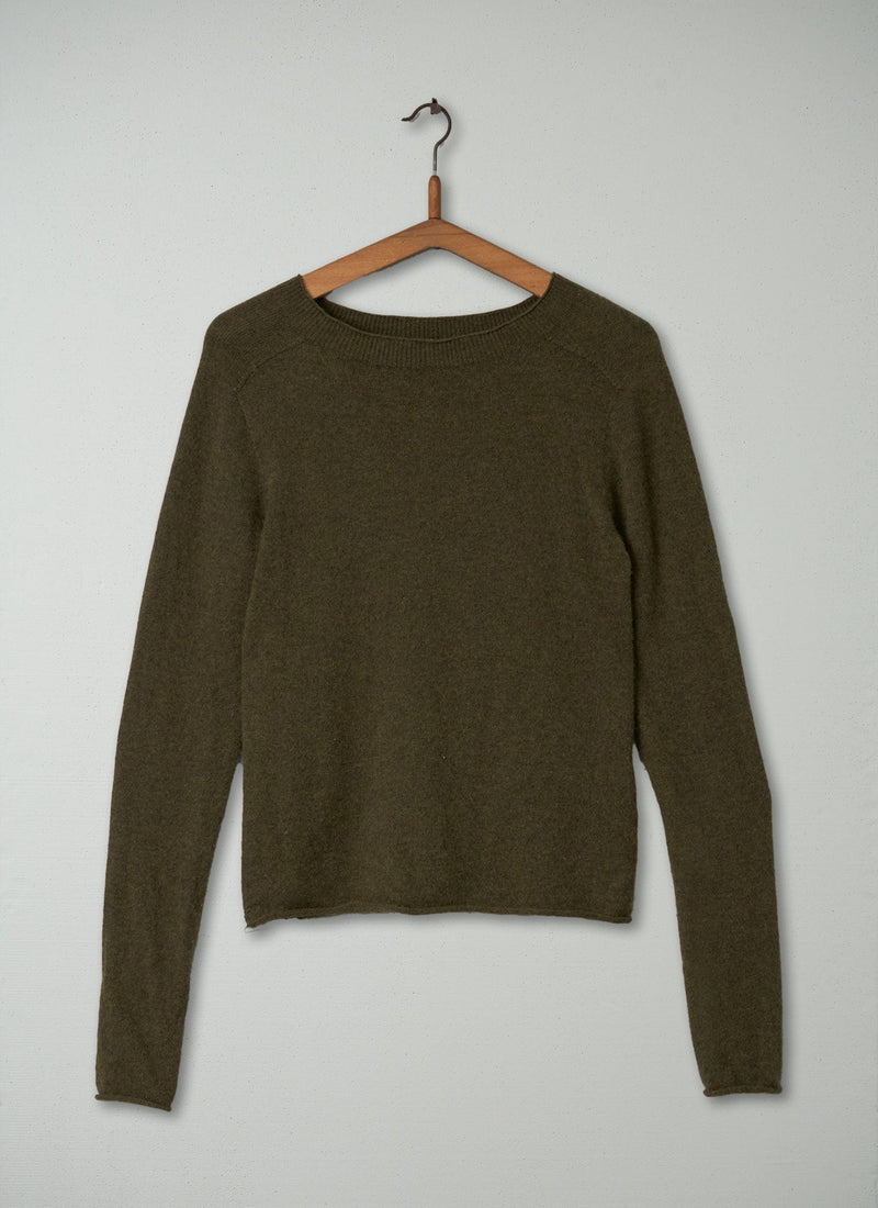 Reworn Wool Cashmere Neat Sweater Size S (103) | Olive
