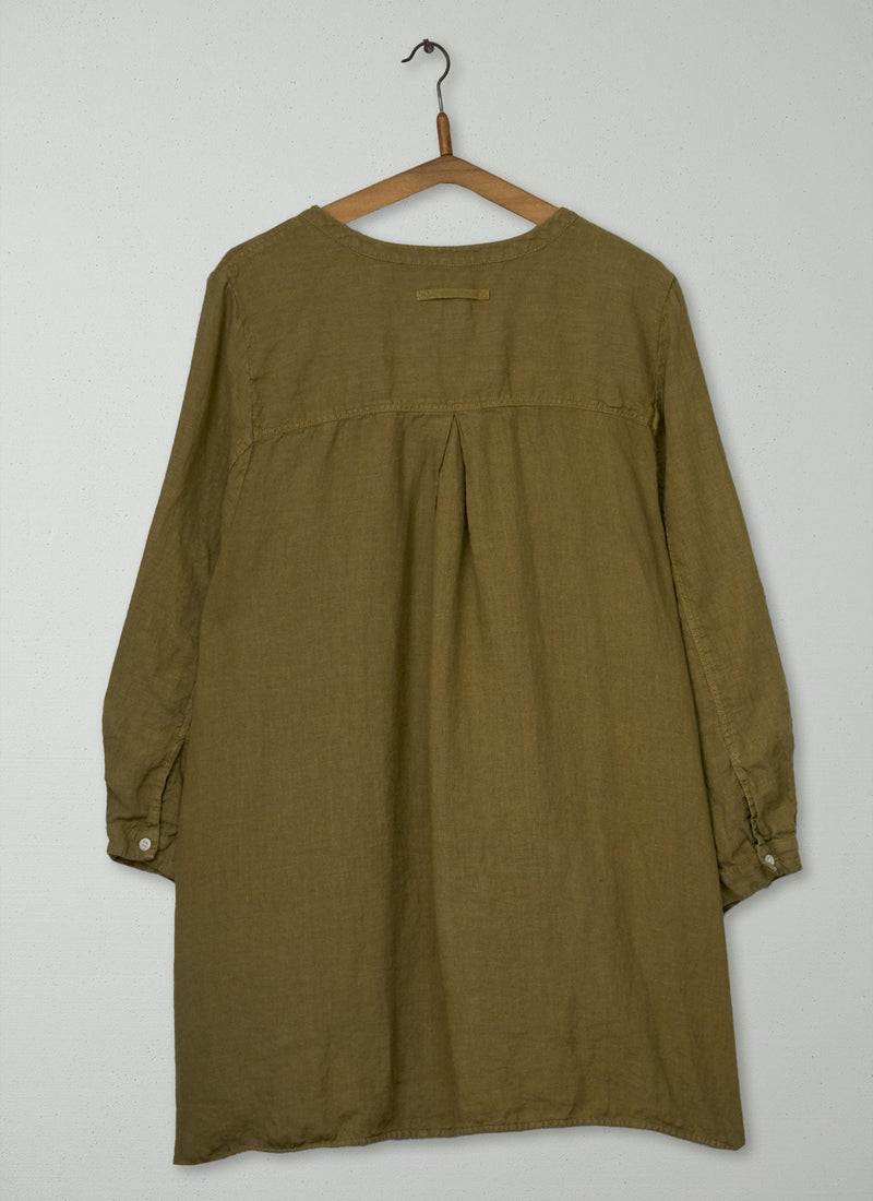 Reworn Linen Shirt Size M (1141) | Olive