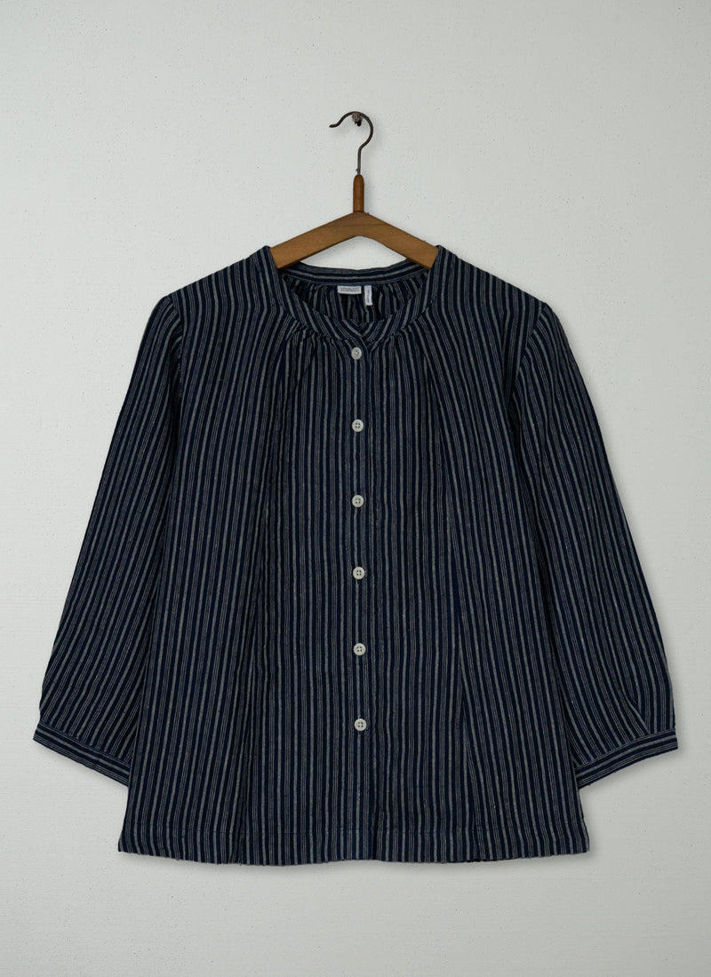 Reworn Stripe Linen Shirt Size S (898) | Multi