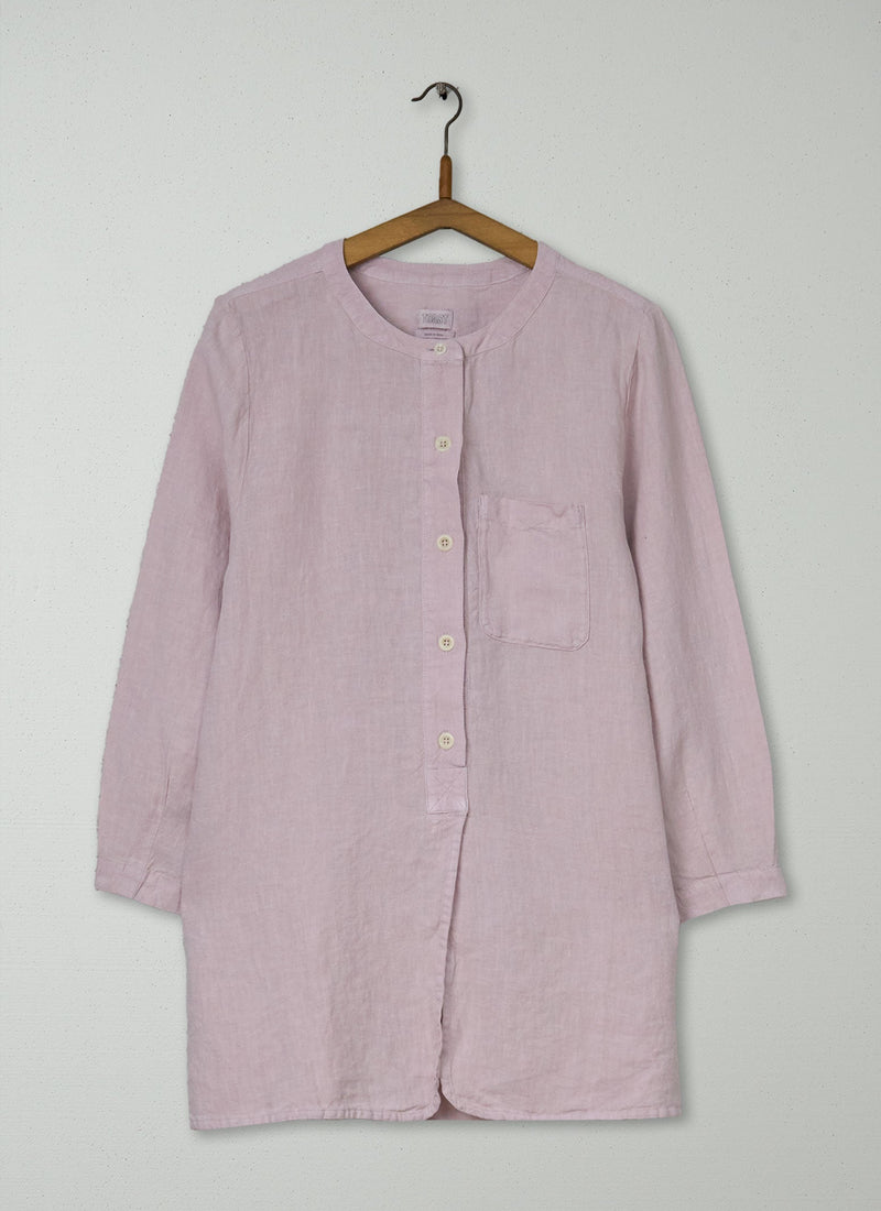 Reworn Linen Shirt Size M (834) | Pink Smoke