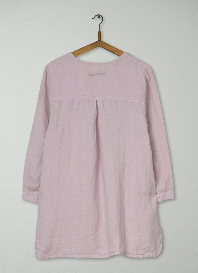 Reworn Linen Shirt Size M (904) | Pink Smoke