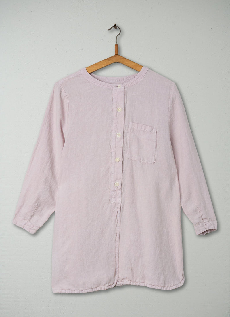Reworn Linen Shirt Size M (206) | Pink Smoke