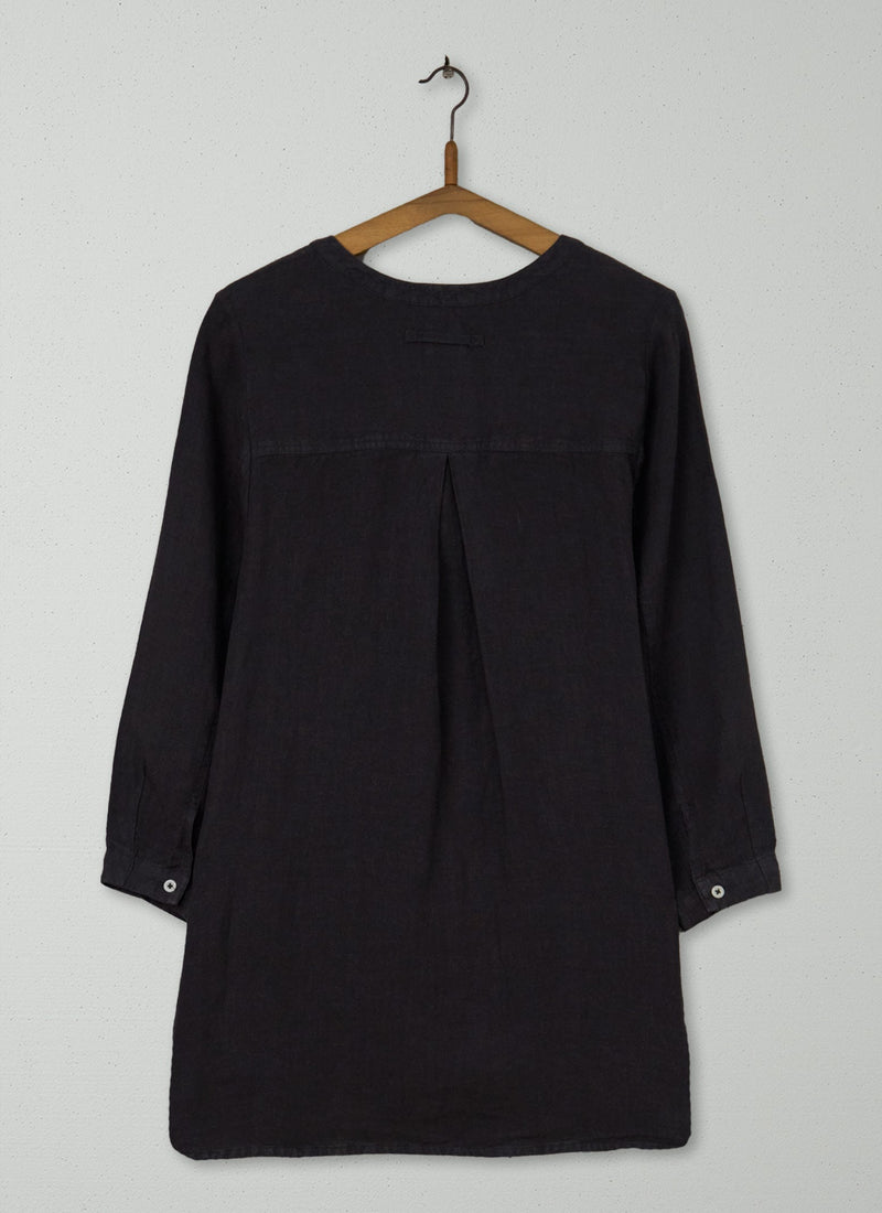 Reworn Linen Shirt Size XS (771) | Black Coffee