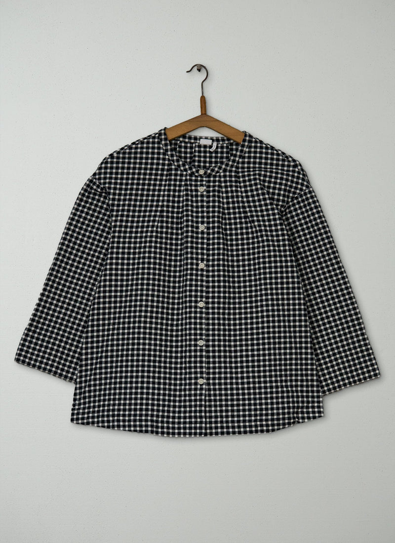 Reworn Pintuck Gingham Top Size M (1129) | Multi