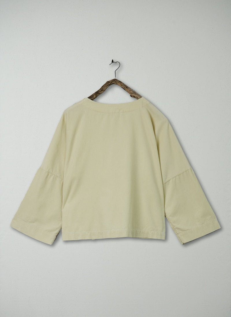 Renewed Button Shoulder Organic Cord Smock Size M (58) | Chalk