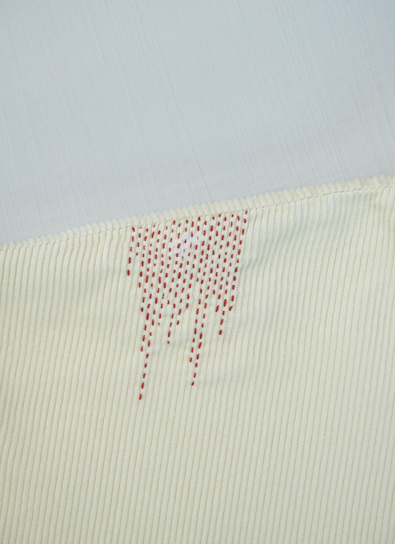 Renewed Button Shoulder Organic Cord Smock Size M (58) | Chalk