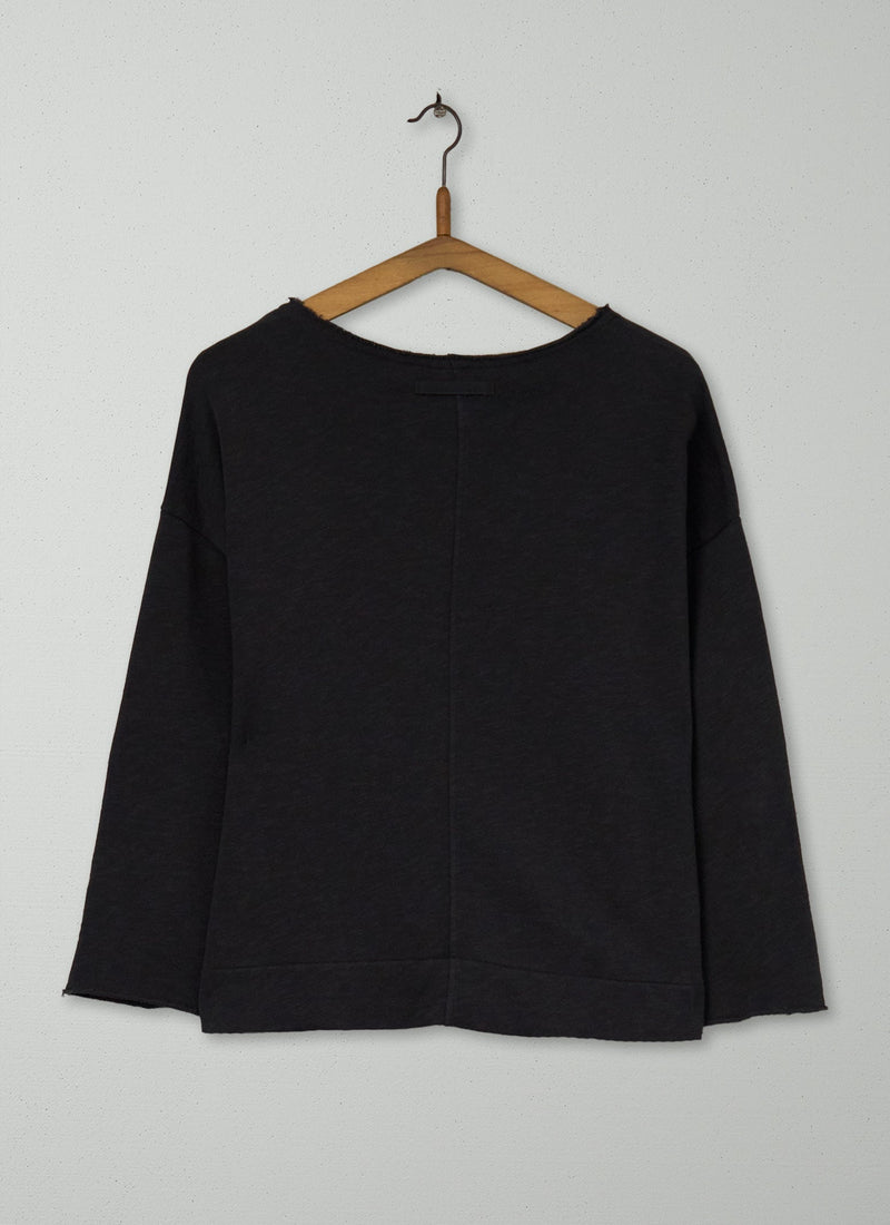 Reworn Loopback Jersey Top Size M (101) | Charcoal