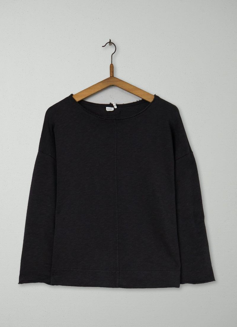 Reworn Loopback Jersey Top Size M (101) | Charcoal