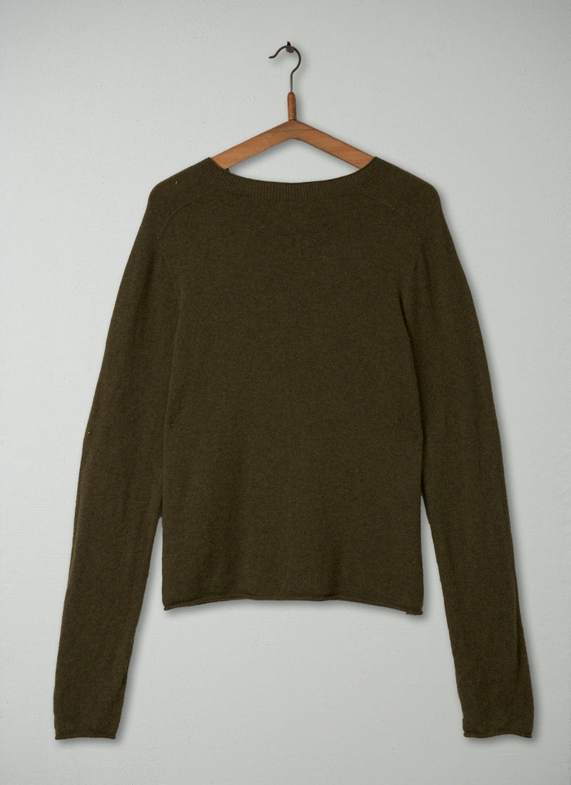 Reworn Wool Cashmere Sweater Size L (117) | Olive