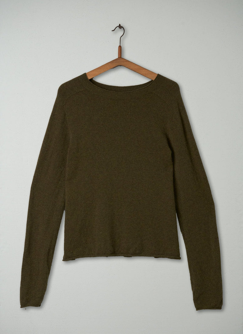 Reworn Wool Cashmere Sweater Size L (117) | Olive