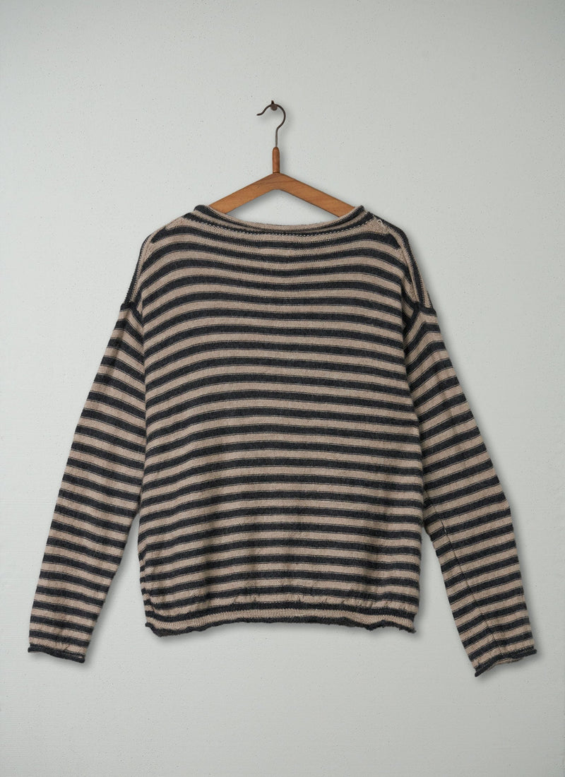 Reworn Stripe Alpaca Wool Sweater Size S (105) | Multi