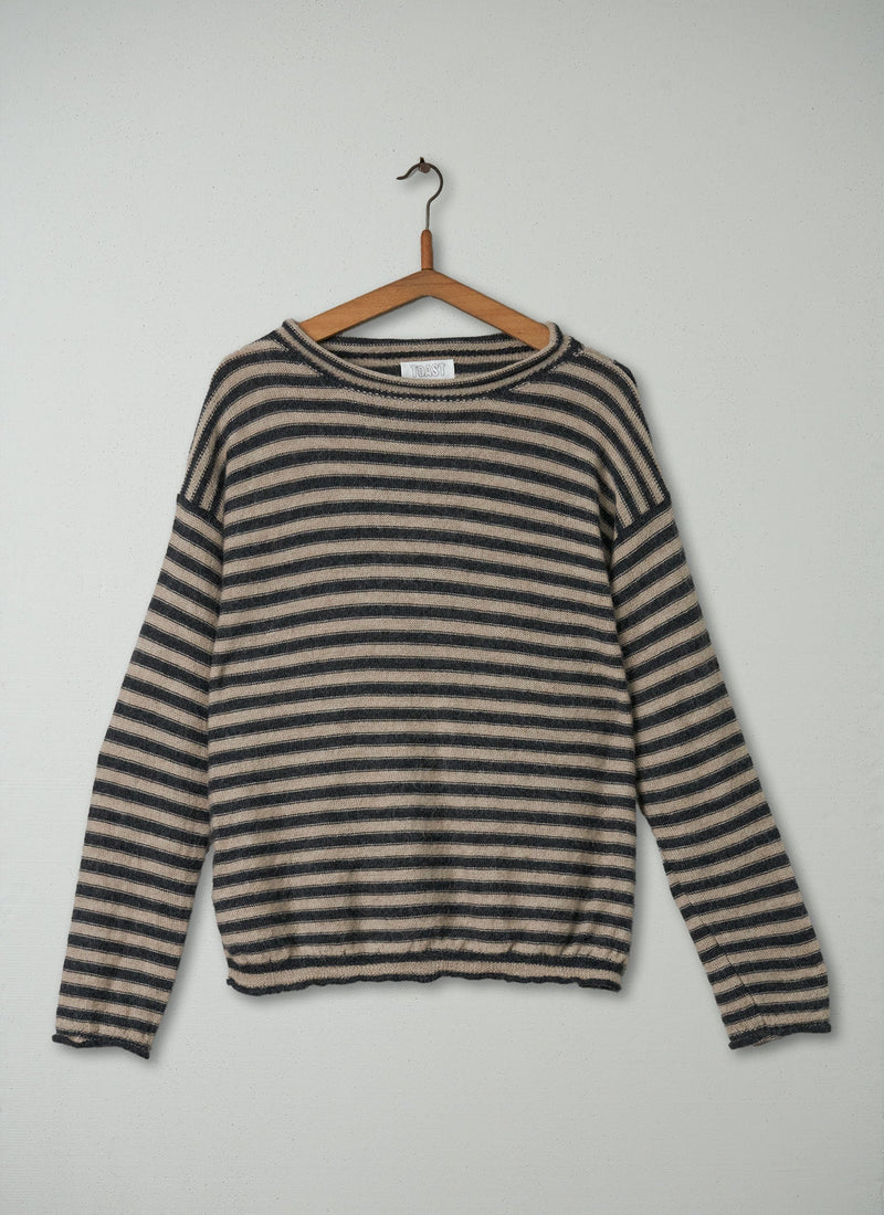 Reworn Stripe Alpaca Wool Sweater Size S (105) | Multi