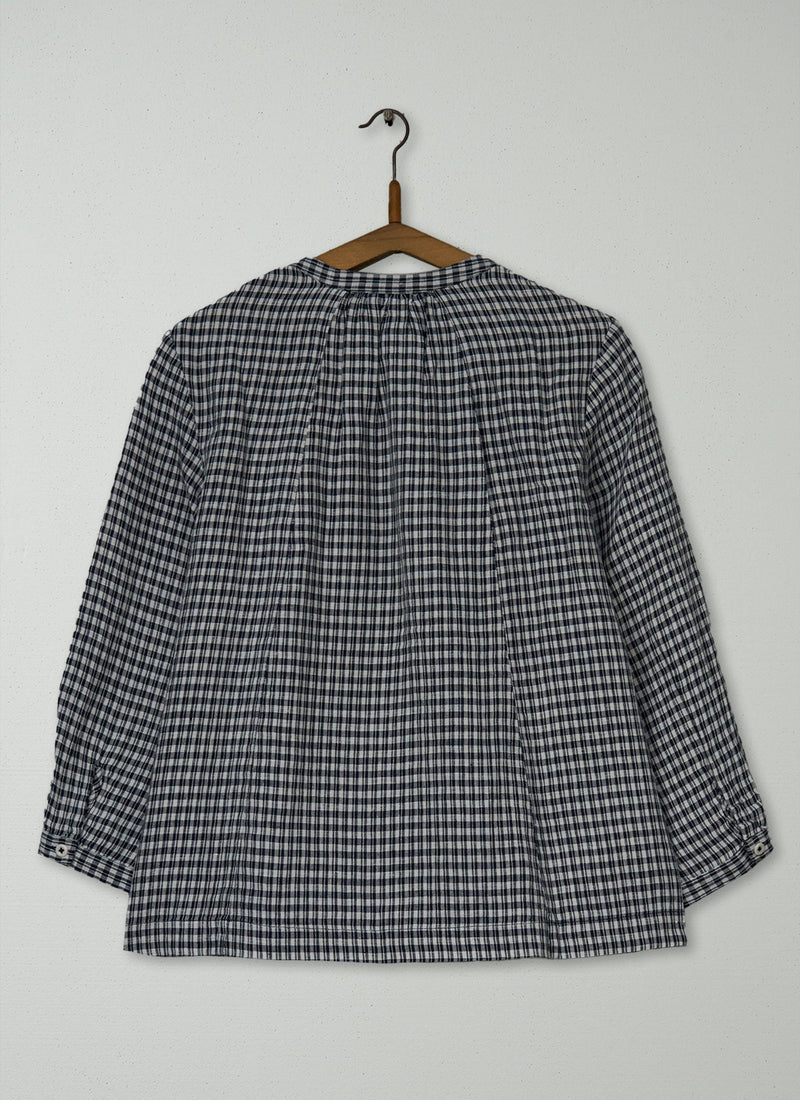 Reworn Check Linen Shirt Size S (980) | Multi