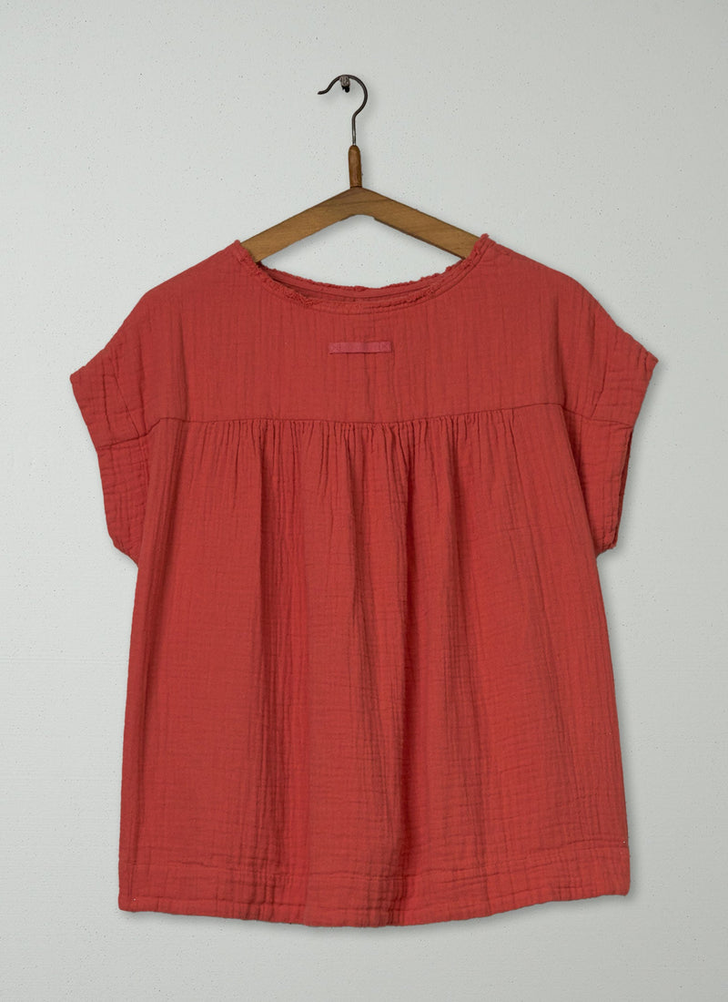 Reworn Crinkle Cotton Gauze Top Size S (928) | Poppy
