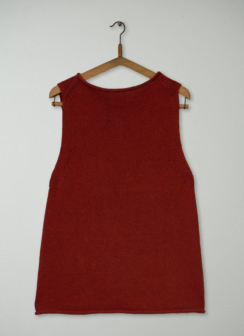 Reworn Linen Cotton Knitted Tank Size M (526) | Red Fig