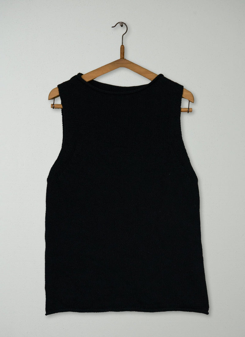 Reworn Linen Cotton Knit Tank Size S (528) | Slate
