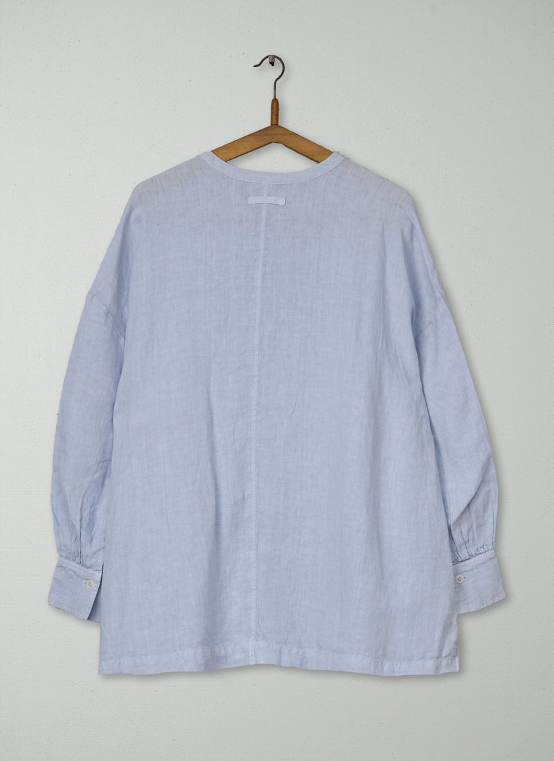 Reworn Linen Oversized Shirt Size L (914) | Egg Blue