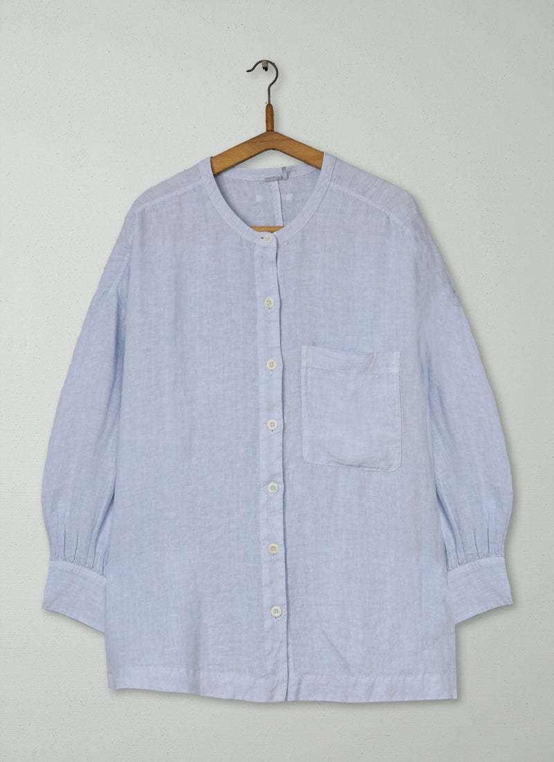 Reworn Linen Oversized Shirt Size L (914) | Egg Blue