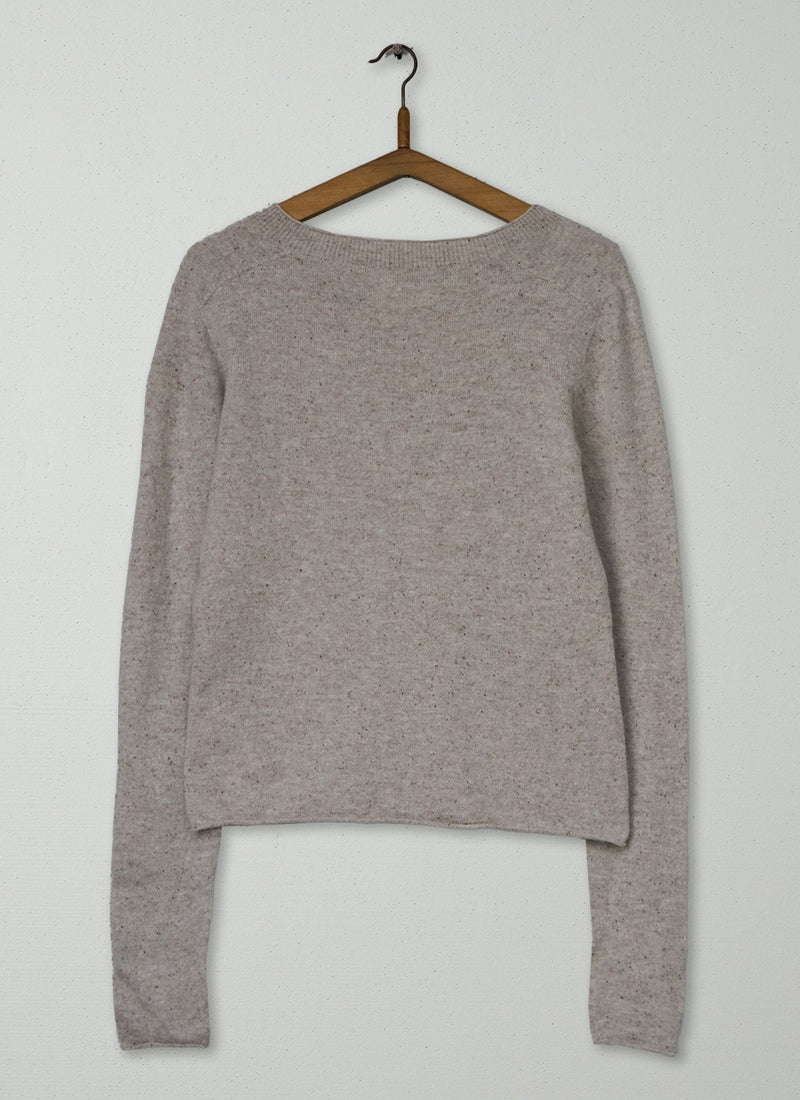 Reworn Wool Cashmere Sweater Size M (568) | Oat