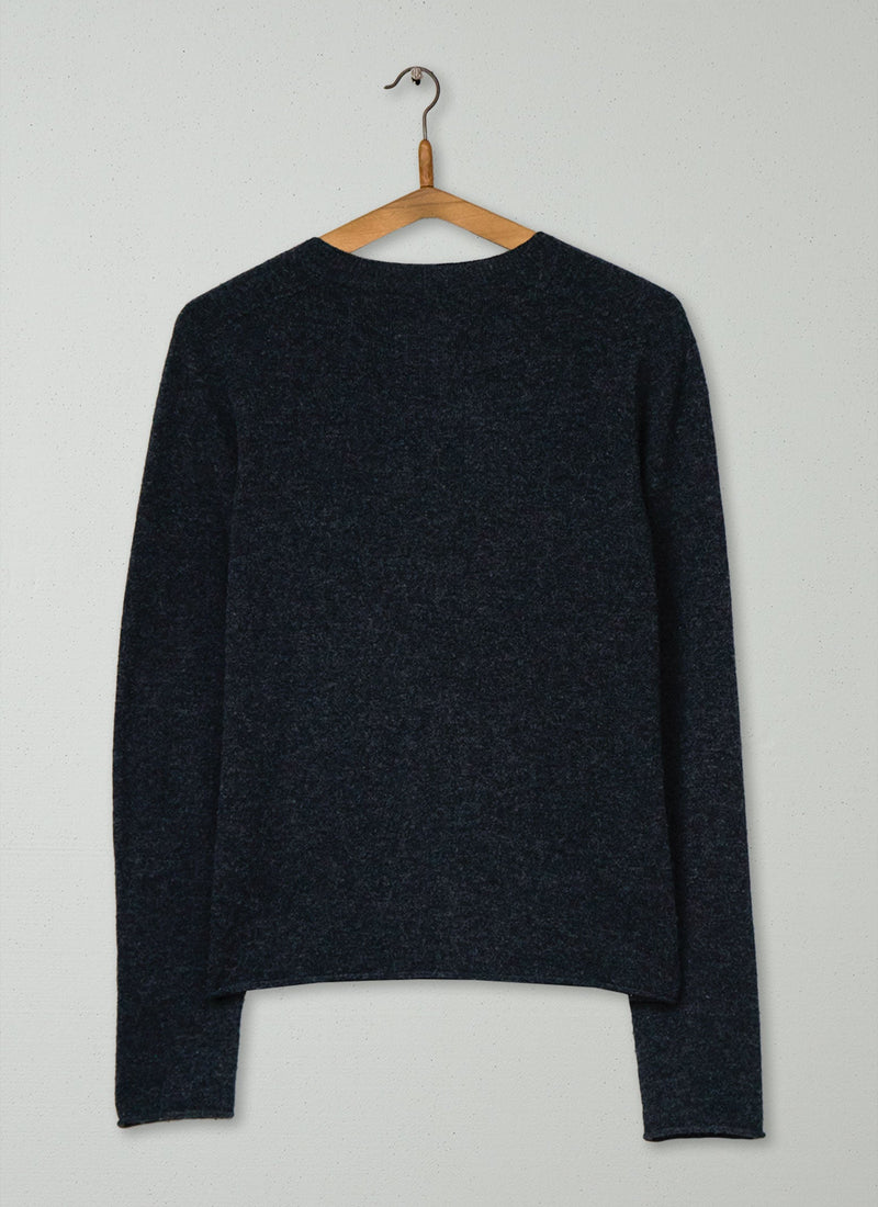 Reworn Neat Wool Cashmere Cardigan Size S (547) | Charcoal
