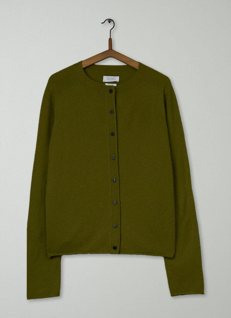 Reworn Wool Cashmere Cardigan Size XL (511) | Pear