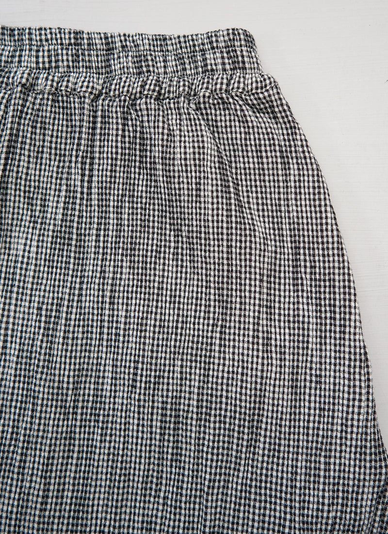 Reworn Crinkle Cotton Gingham Skirt Size S (294) | Multi