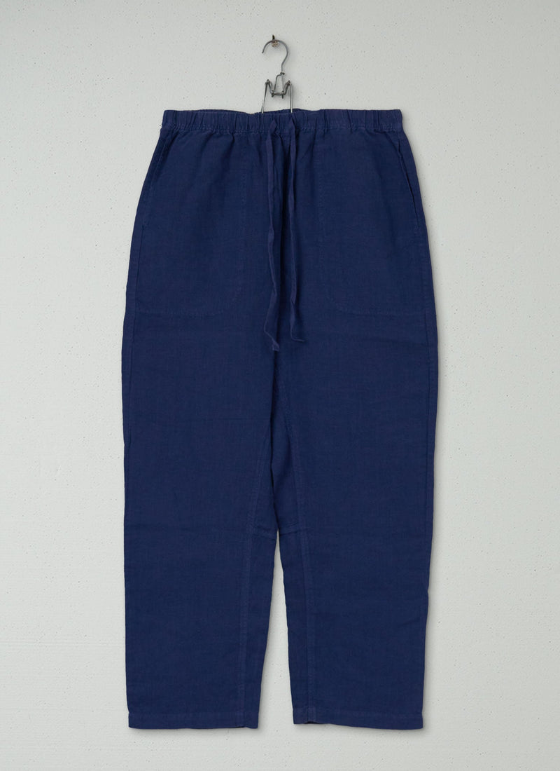 Reworn Linen Trousers Size L (747) | Ink Blue