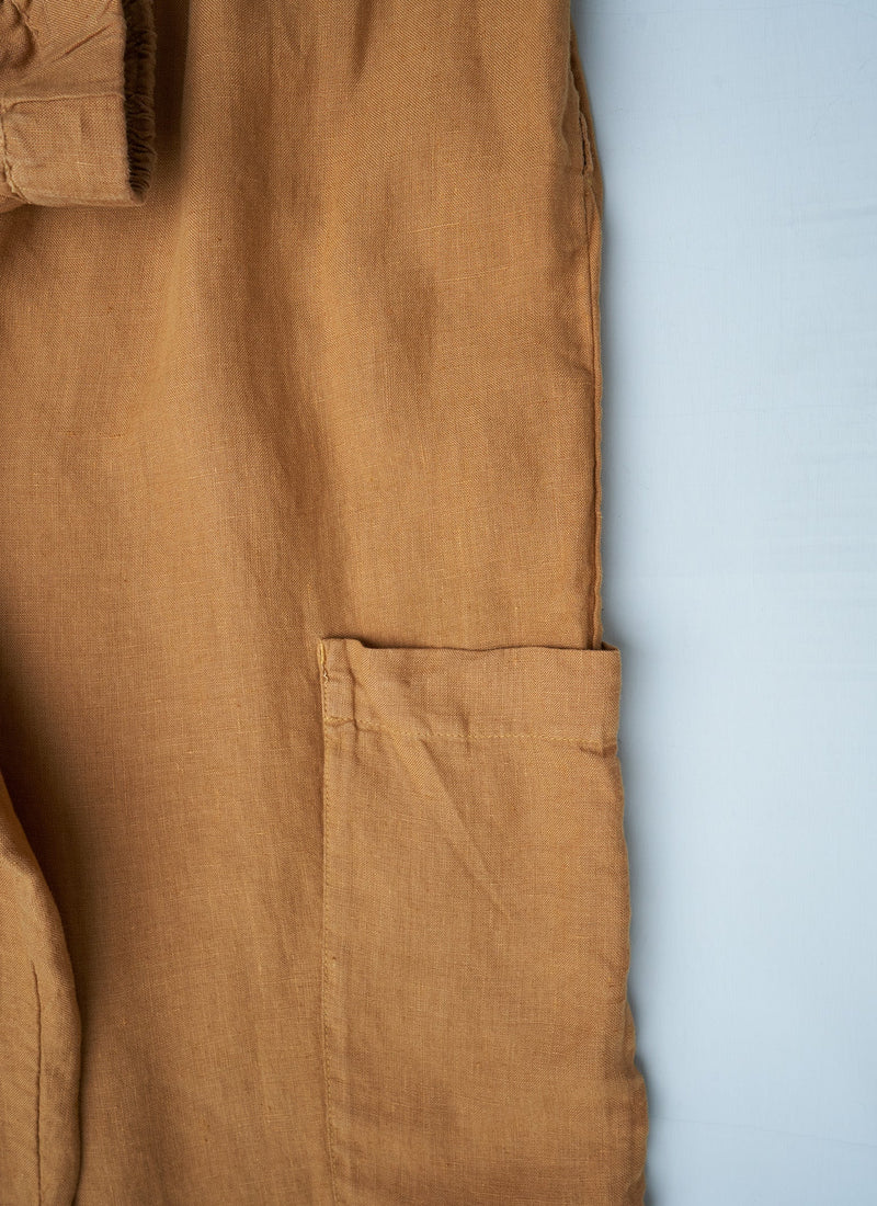 Reworn Linen Trousers Size M (245) | Toffee