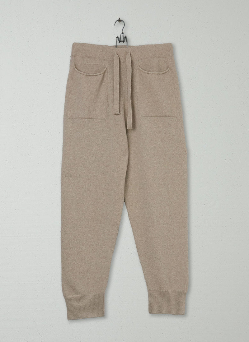 Reworn Recycled Cashmere Trousers Size L (010) | Oat