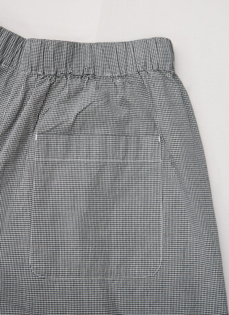 Reworn Micro Gingham Trousers Size XL (748) | Slate/Ecru