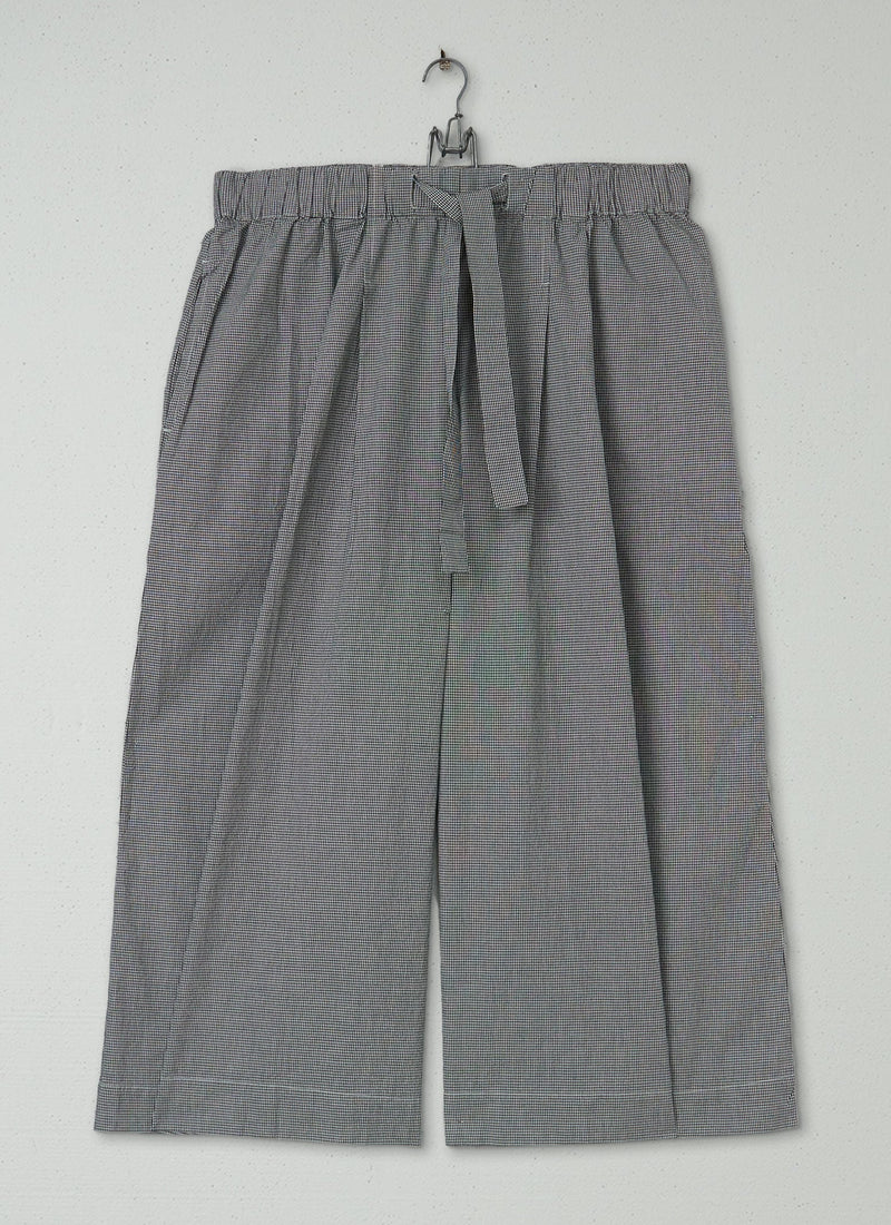 Reworn Micro Gingham Trousers Size XL (748) | Slate/Ecru