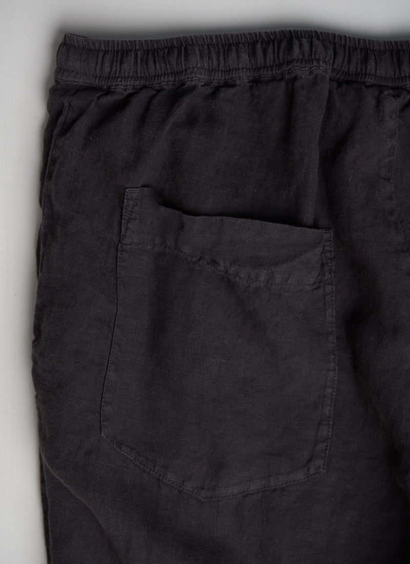 Reworn Linen Trousers Size L (232) | Washed Black
