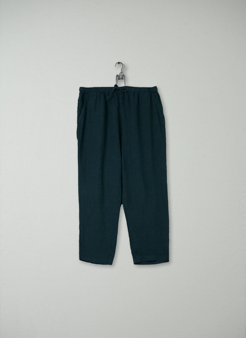Reworn Linen Trousers Size L (115) | Peacock