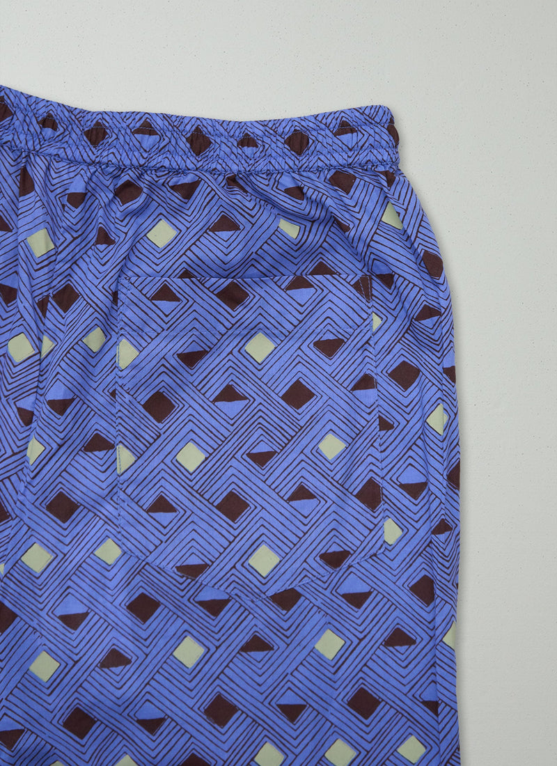 Reworn Block Print Trousers Size XS (905) | Multi