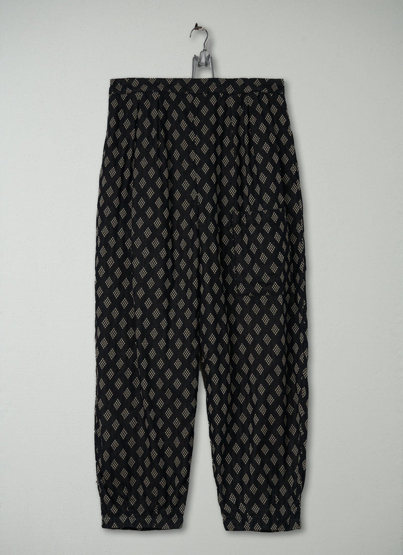 Reworn Diamond Cotton Trousers Size M (288) | Ink/Stone