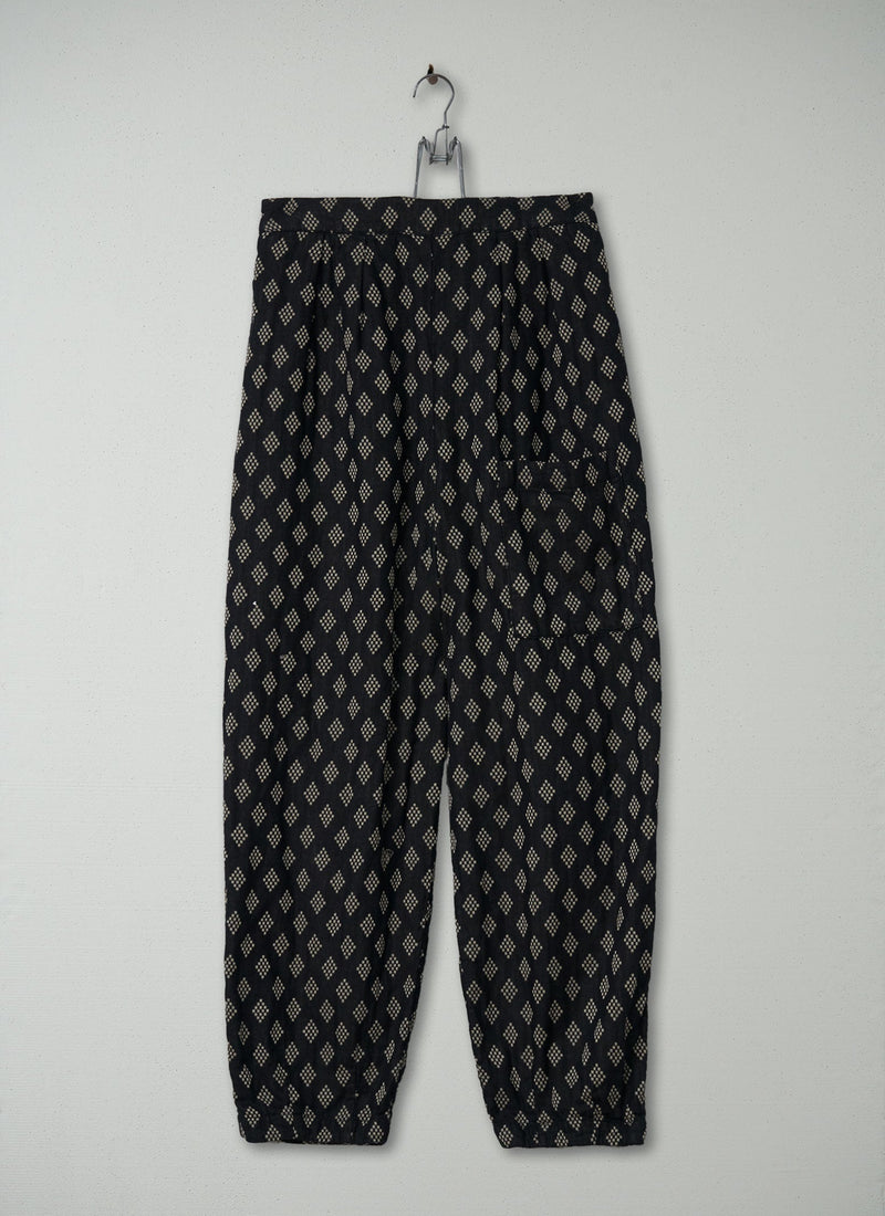 Reworn Diamond Cotton Trousers Size XS (255) | Ink/Stone