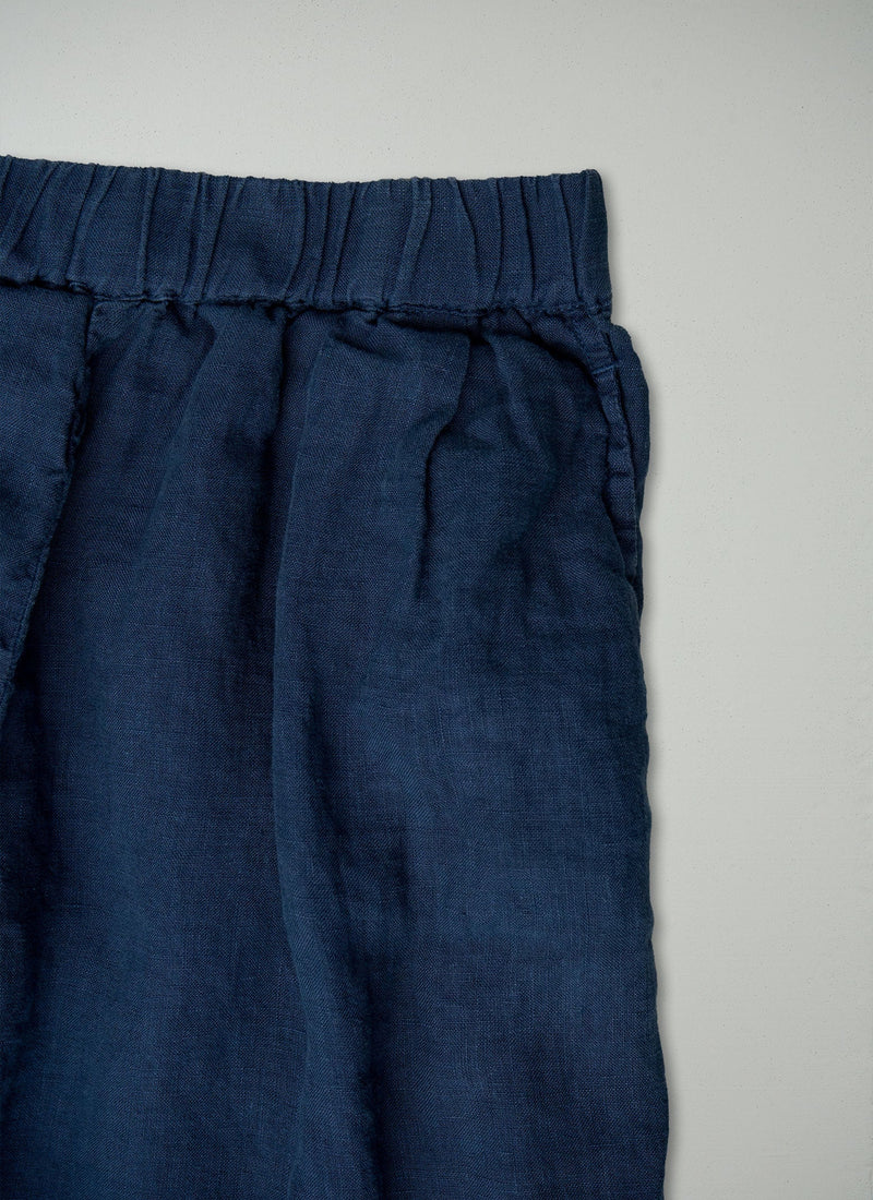 Reworn Linen Trousers Size S (208) | Marsh Blue