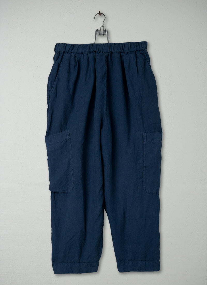 Reworn Linen Trousers Size S (208) | Marsh Blue