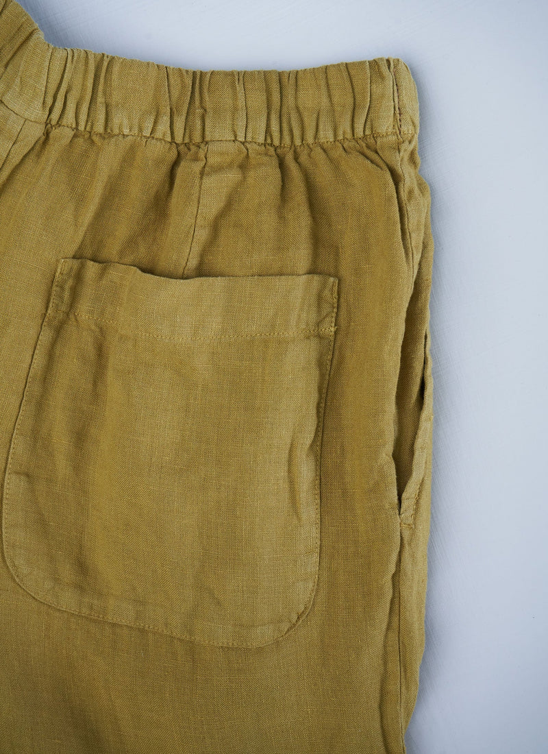 Reworn Linen Balloon Trousers Size M (228) | Fenugreek