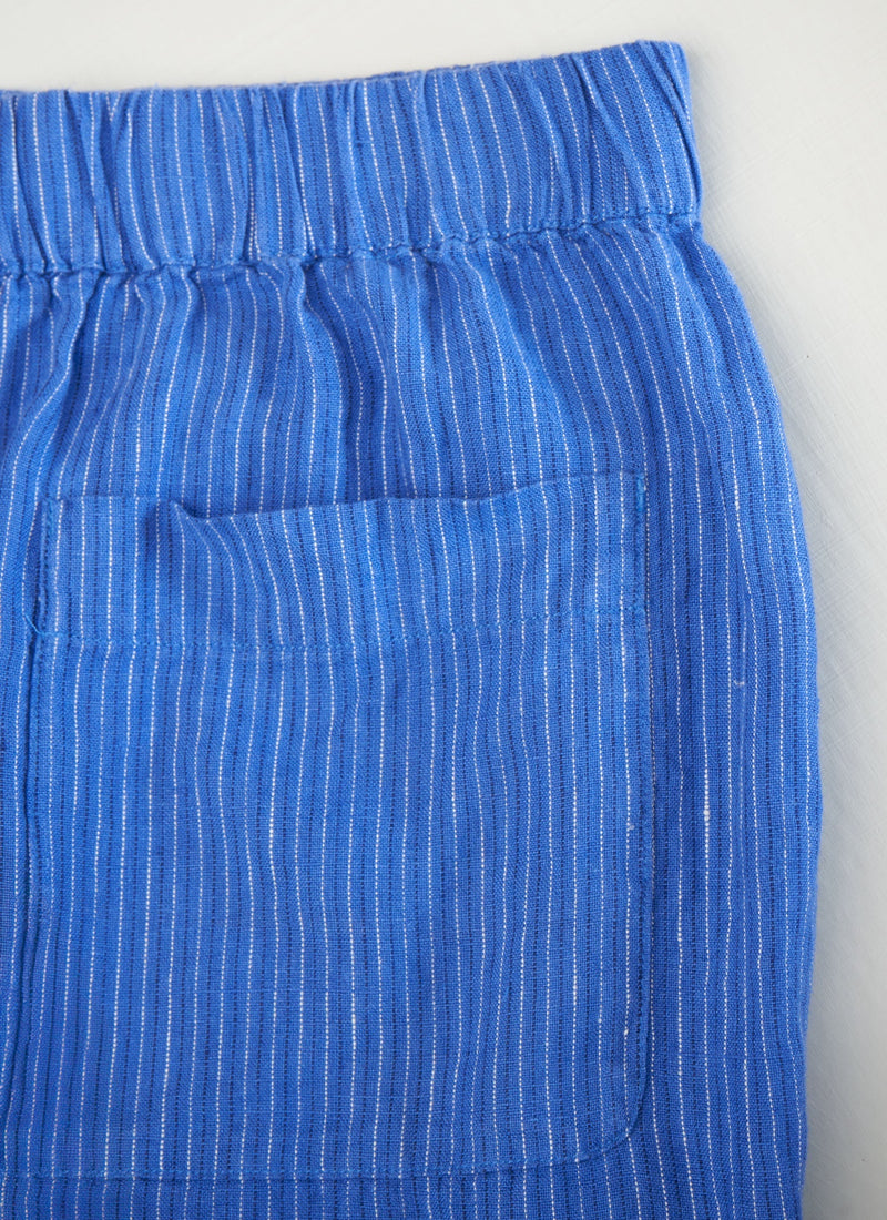Reworn Linen Shorts Size S (236) | Cornflower Blue
