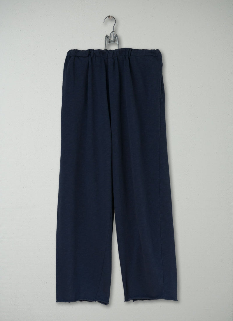 Reworn Loop Back Jersey Trousers Size M (323) | Navy